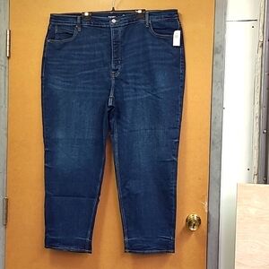 Old Navy Size 24 Dark Wash Extra High Rise Ski-Hi Straight Jeans